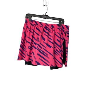 Beroy pink purple drawstring pull on cycling skort padded seat women's size XL